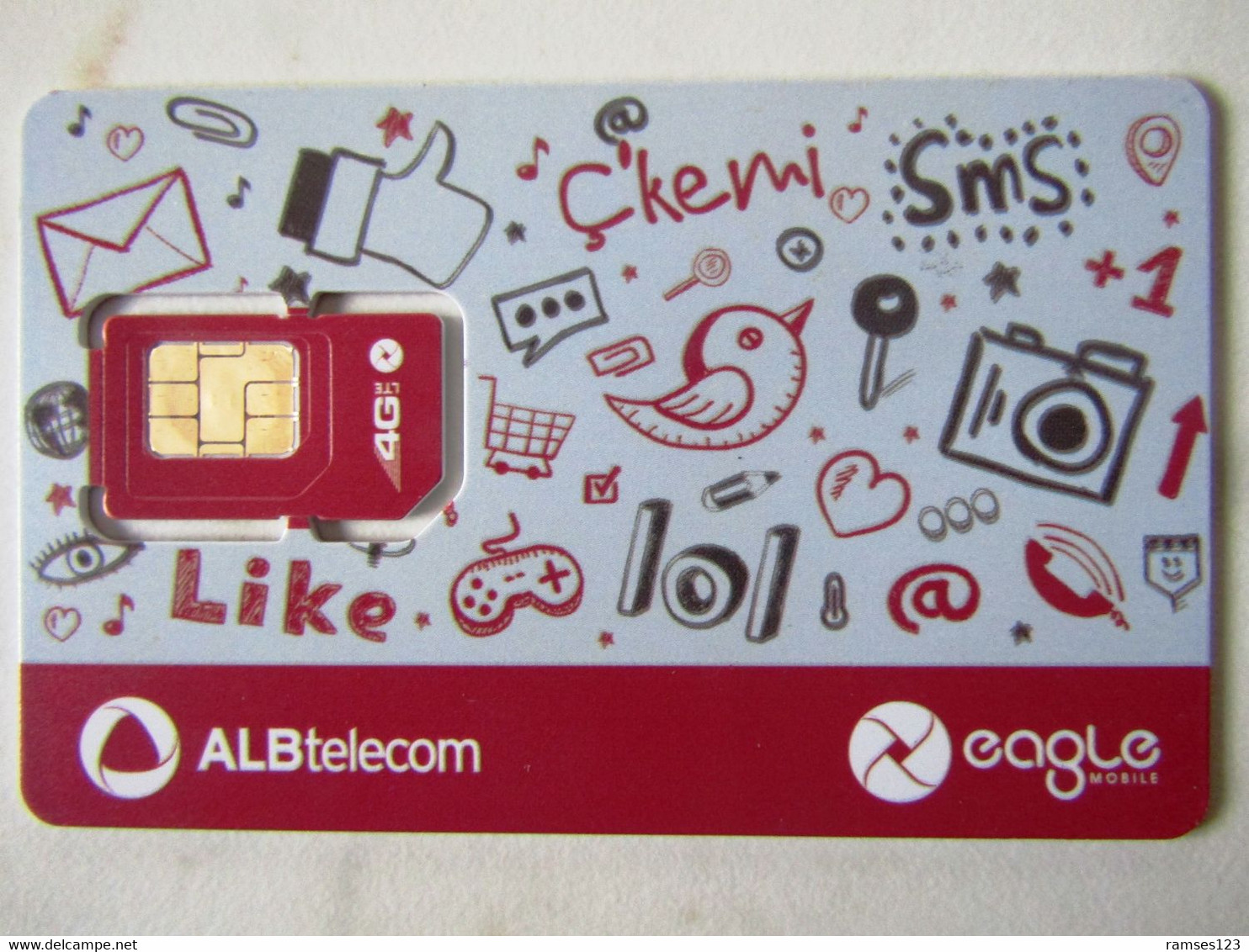 SIM GSM  VERY DIFFICULT    ALBTELECOM EAGLE   ALBANIA    TOP MINT - Albania