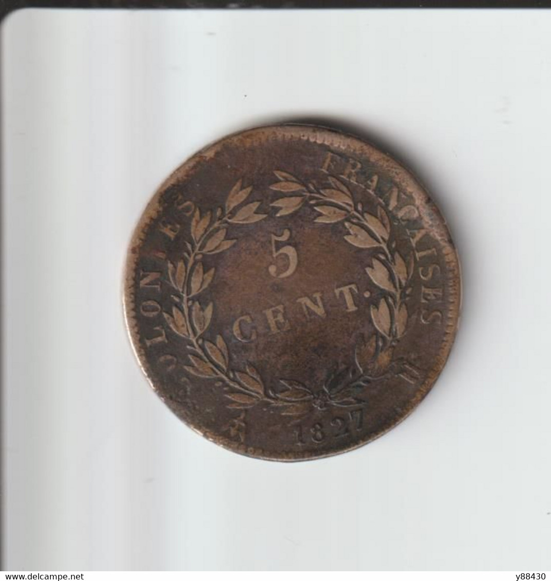 FRANCE - Pièce De 1827 - 5 Centimes - Charles X . Roi De France  - 2 Scannes - 2 Francs