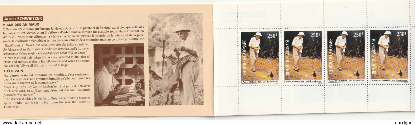 GABON : Lot De 10 Carnets Albert SCHWEITZER 1993 - Collections (with Albums)