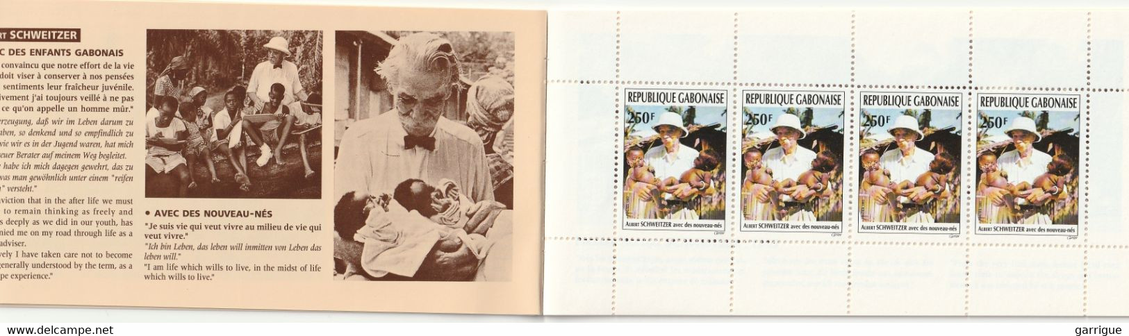 GABON : Lot De 10 Carnets Albert SCHWEITZER 1993 - Collections (with Albums)