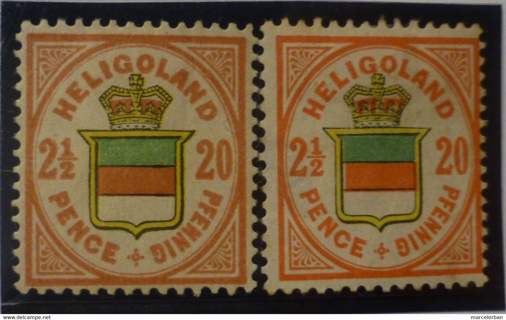 Timbre HELIGOLAND BRITISH COLONIA N°17* 2nuances  COTE Y&T 33 EUROS - Heligoland (1867-1890)