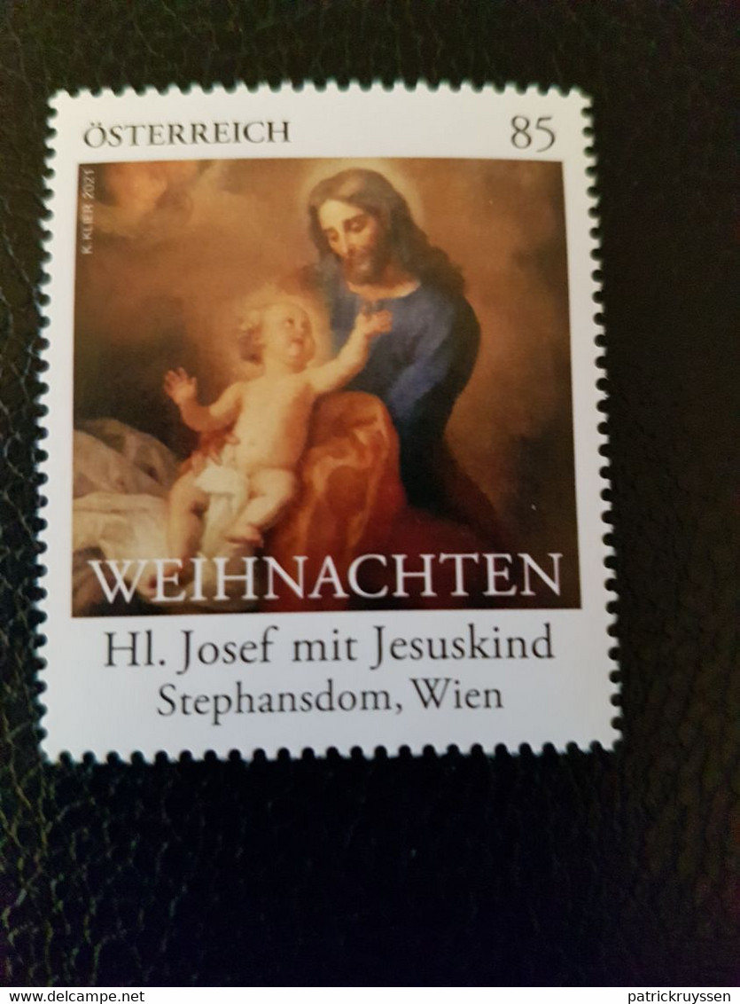 Austria 2021 Autriche Christmas St Joseph With Baby Jesus Religion Painting 1v Mnh - Unused Stamps