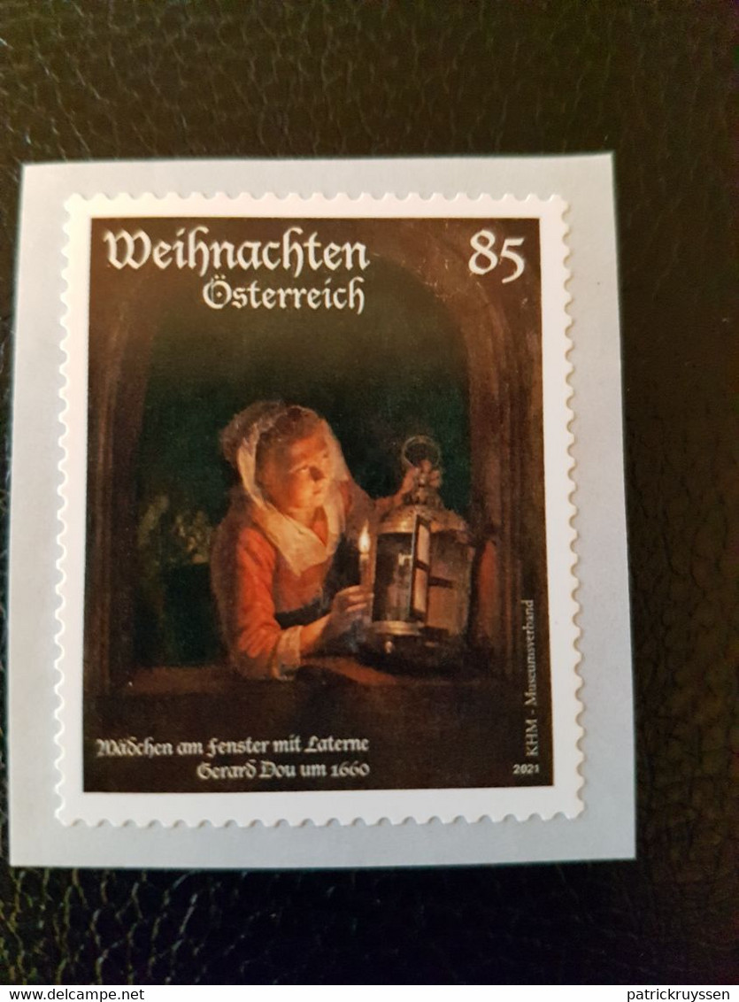 Austria 2021 Autriche Christmas Girl Window With Lantern Gerard Dou 1613 1675 1v Mnh - Unused Stamps