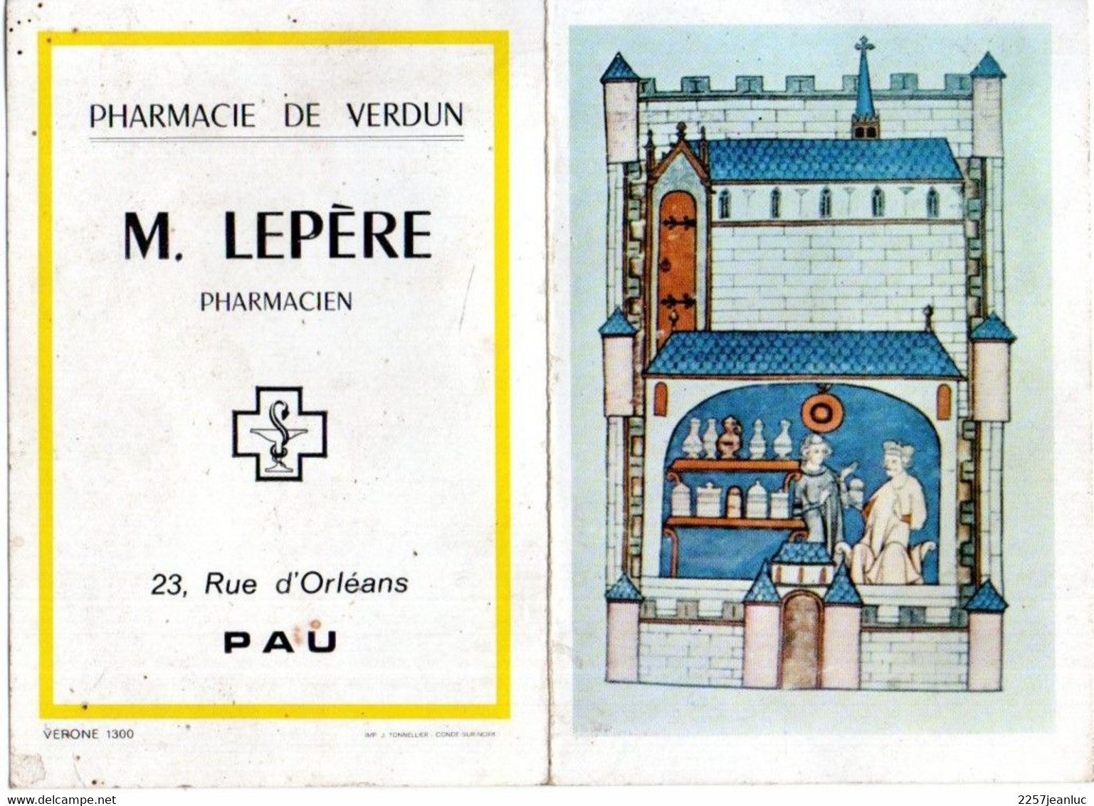 Calendrier 1971  Pub Pharmacie De Verdun M.Lepère à Pau - Grand Format : 1971-80