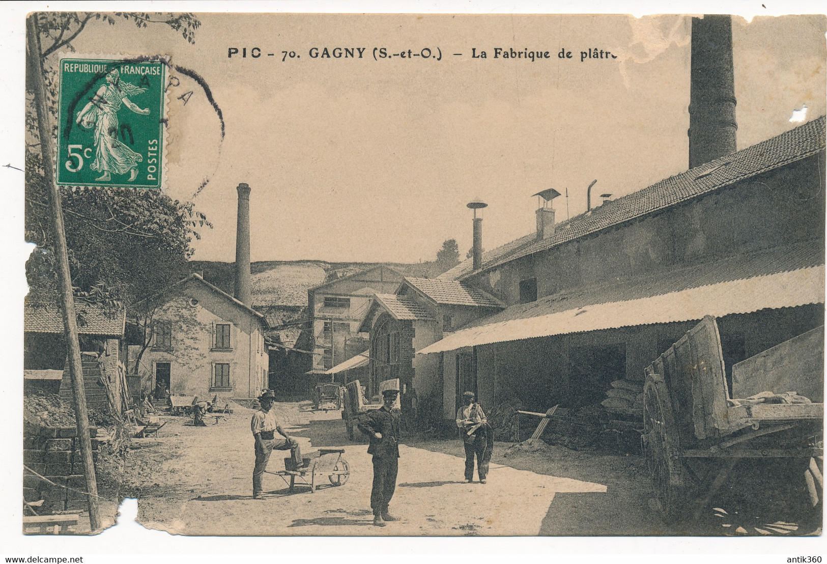CPA 93 Très Rare Carte De GAGNY La Fabrique De Plâtre - Gagny