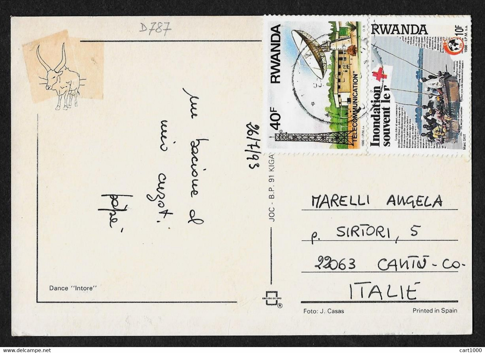 RWANDA 1993 DANCE INTORE N°D787 - Ruanda