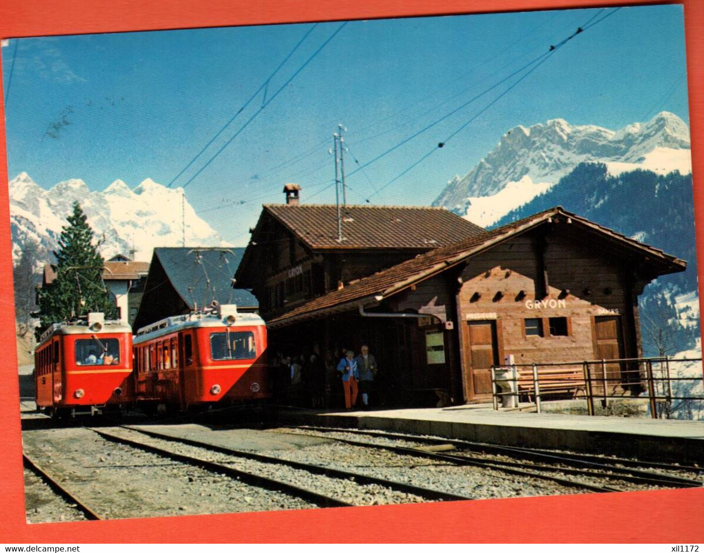ZMQ-04  Trains En Gare De Gryon  Bex-Villars-Bretaye.  GF Circulé 1983 - Bex