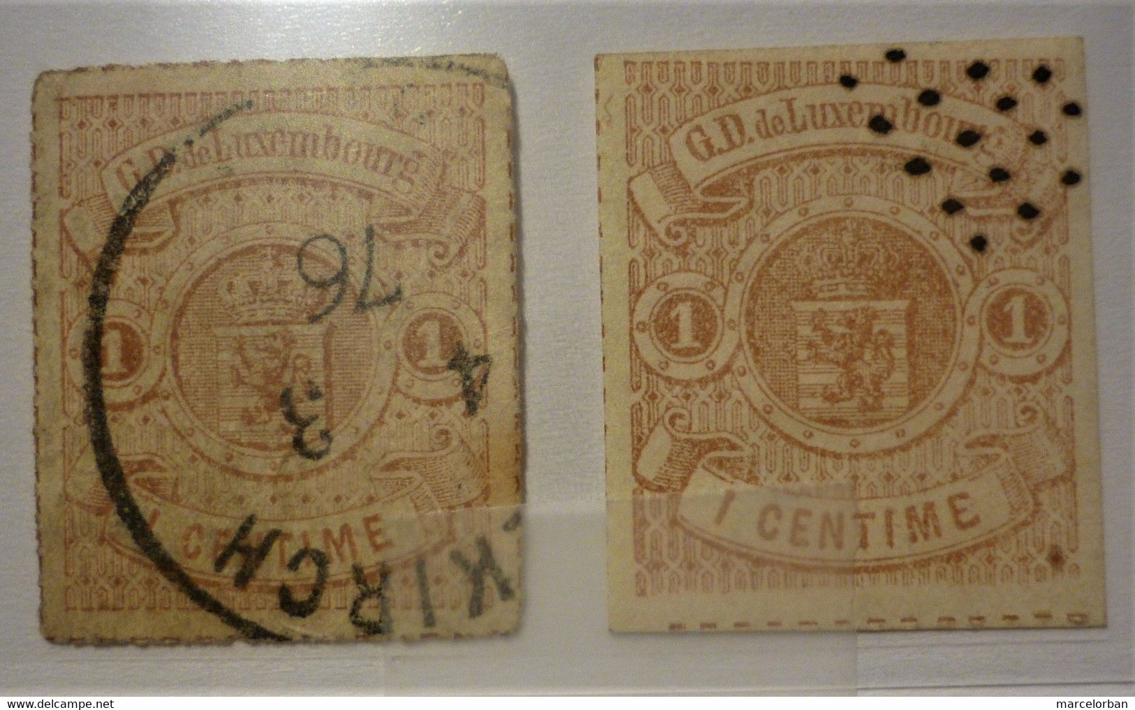 Timbre LUXEMBOURG N°16 + 16a Obl Cote Y&T 63 Euros - 1859-1880 Wappen & Heraldik