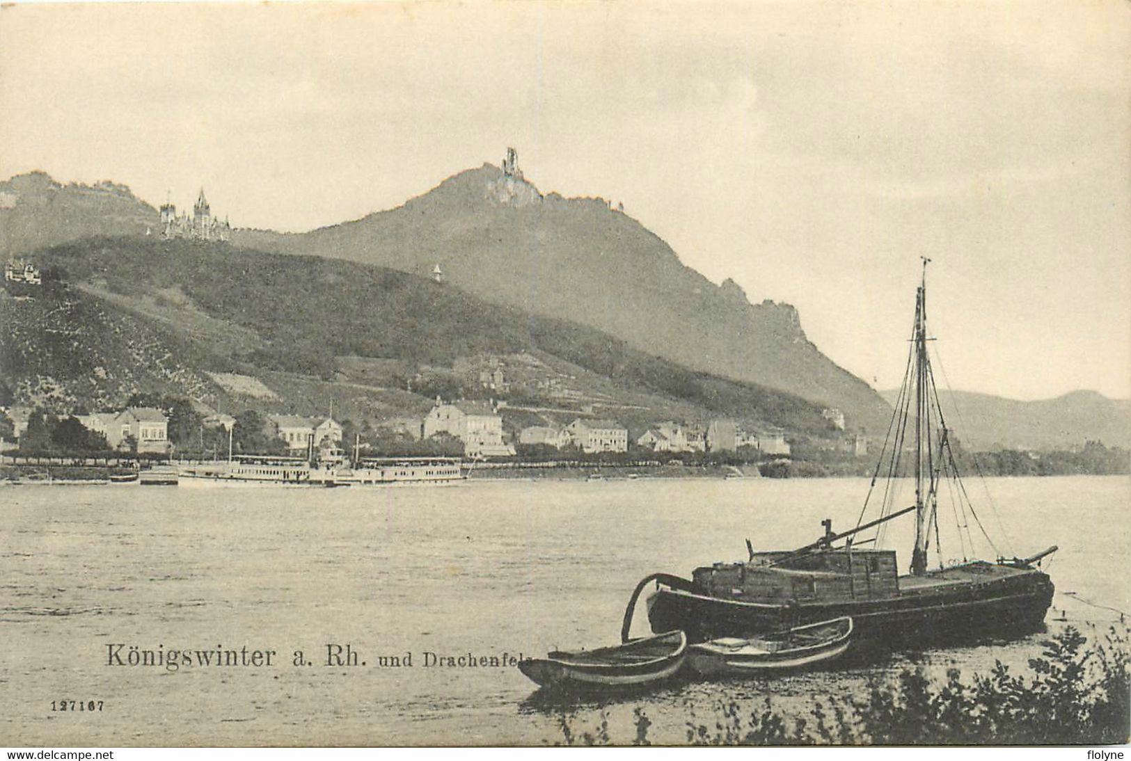 Königswinter A. Rh. Und Drachenfels - Péniche - Allemagne Germany - Koenigswinter