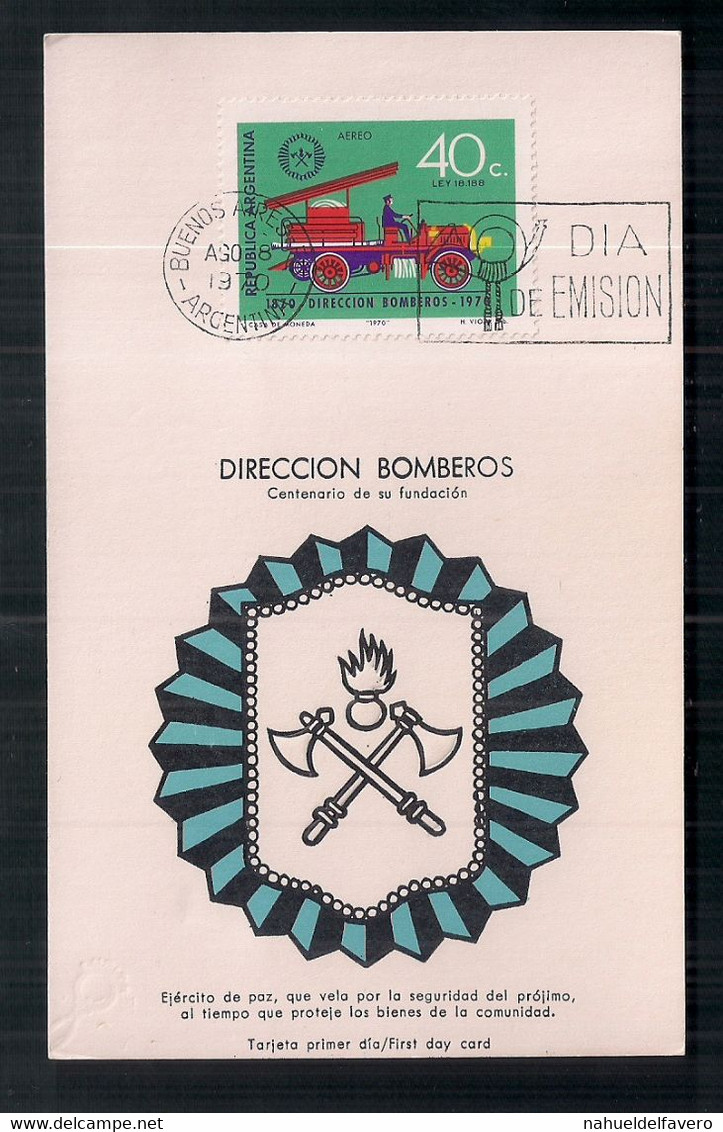 Argentine Carte Premier Jour D'émission Pompiers - Pompieri