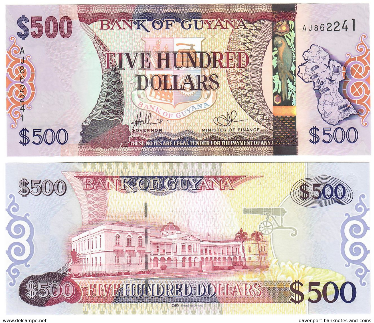 Guyana 500 Dollars 2011 UNC - Guyana