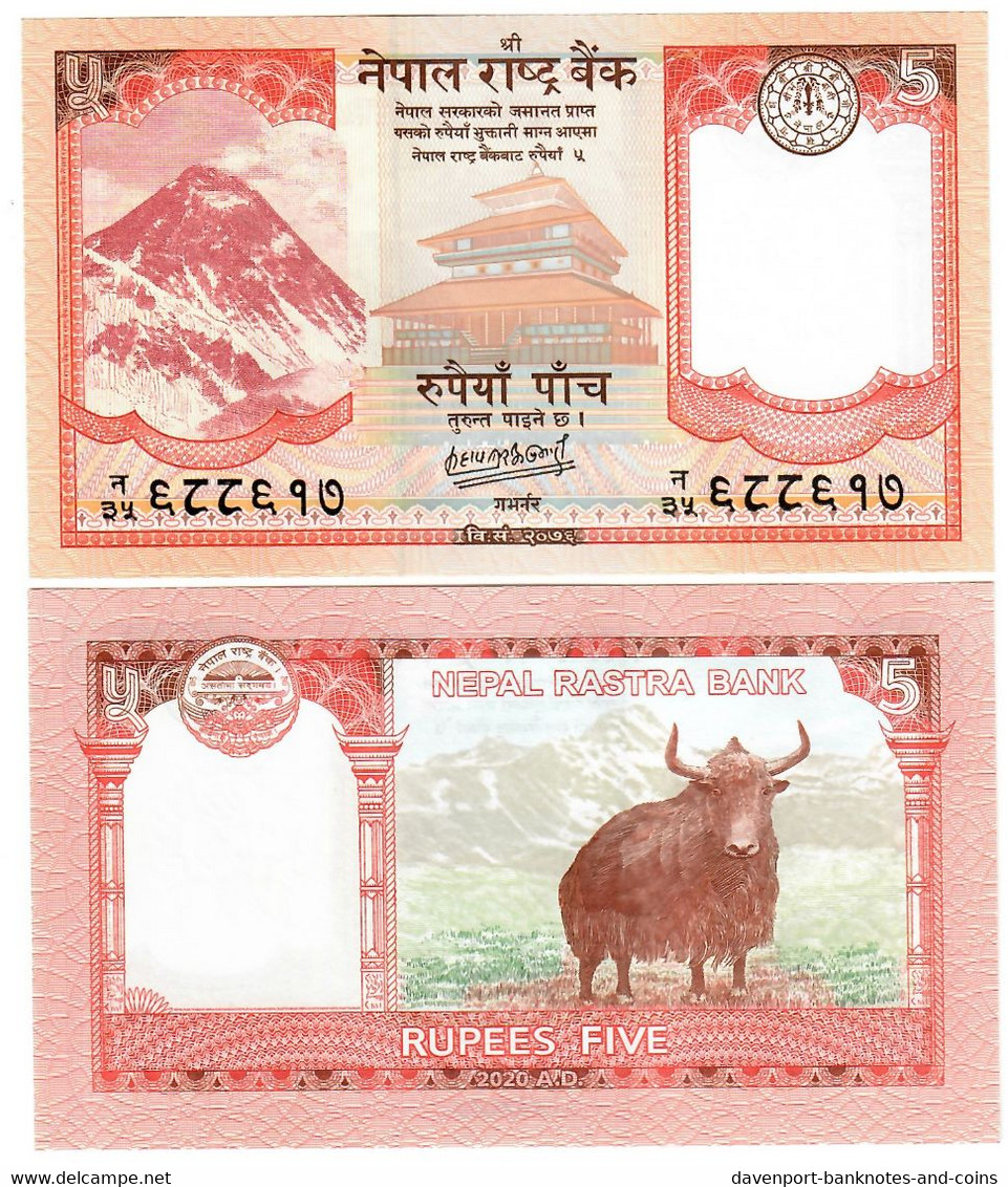 Nepal 5 Rupees 2020 UNC - Népal