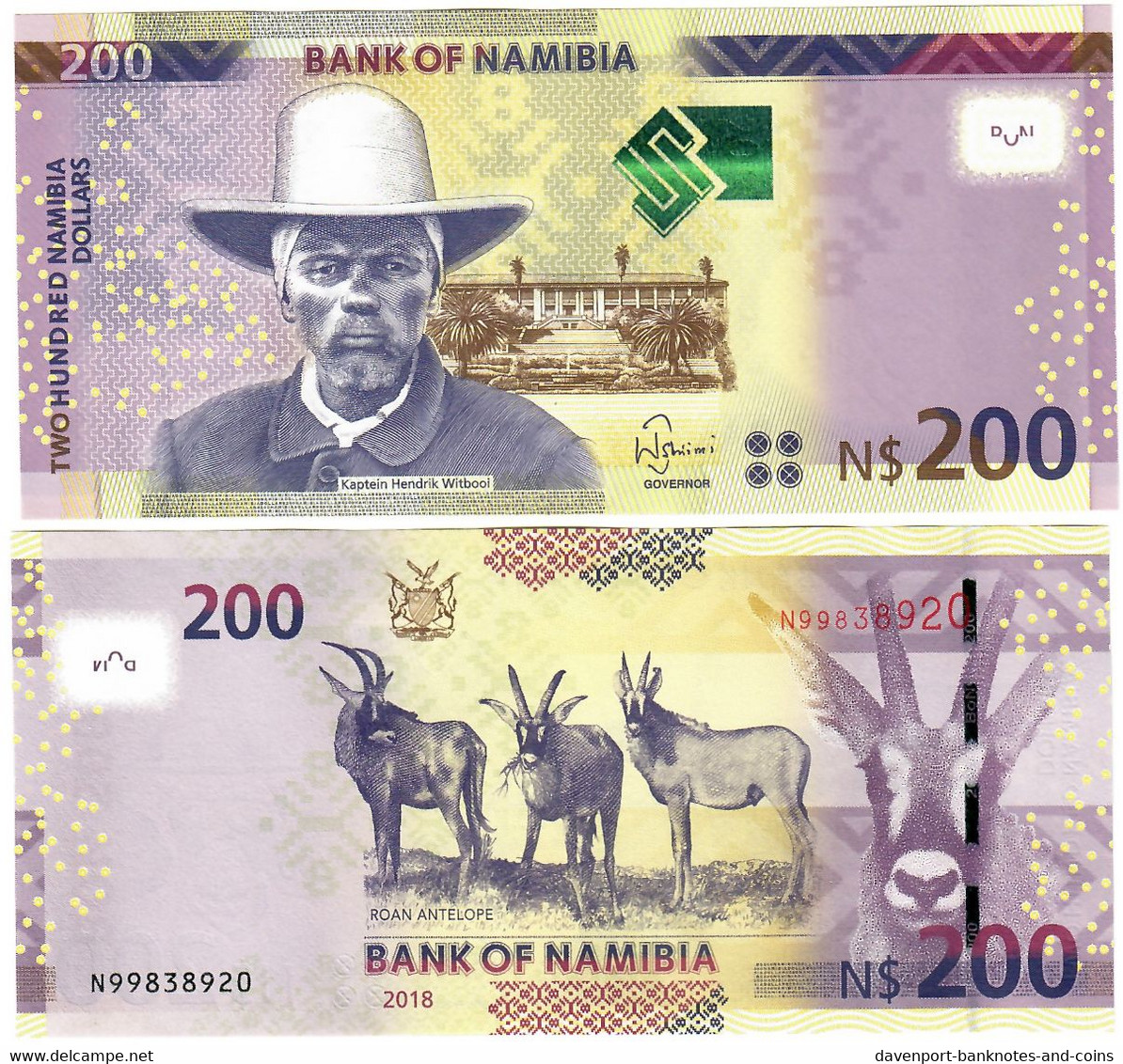 Namibia 200 Dollars 2018 UNC - Namibia