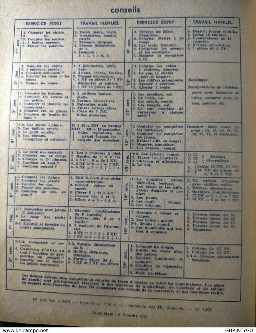 Ancien Livre D'école Je Dessine Et Je Compte De 1 à 20 Cahier Maternelle FERNAND NATHAN PARIS De 1953 16 Semaines - 0-6 Years Old