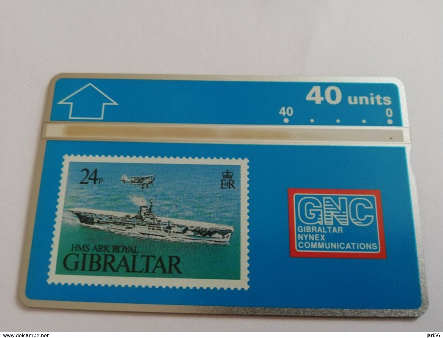 GIBRALTAR  LANDYS & GYR  40 UNITS MINT HMS ARK ROYAL /STAMP ON CARD   **9411 ** - Gibraltar