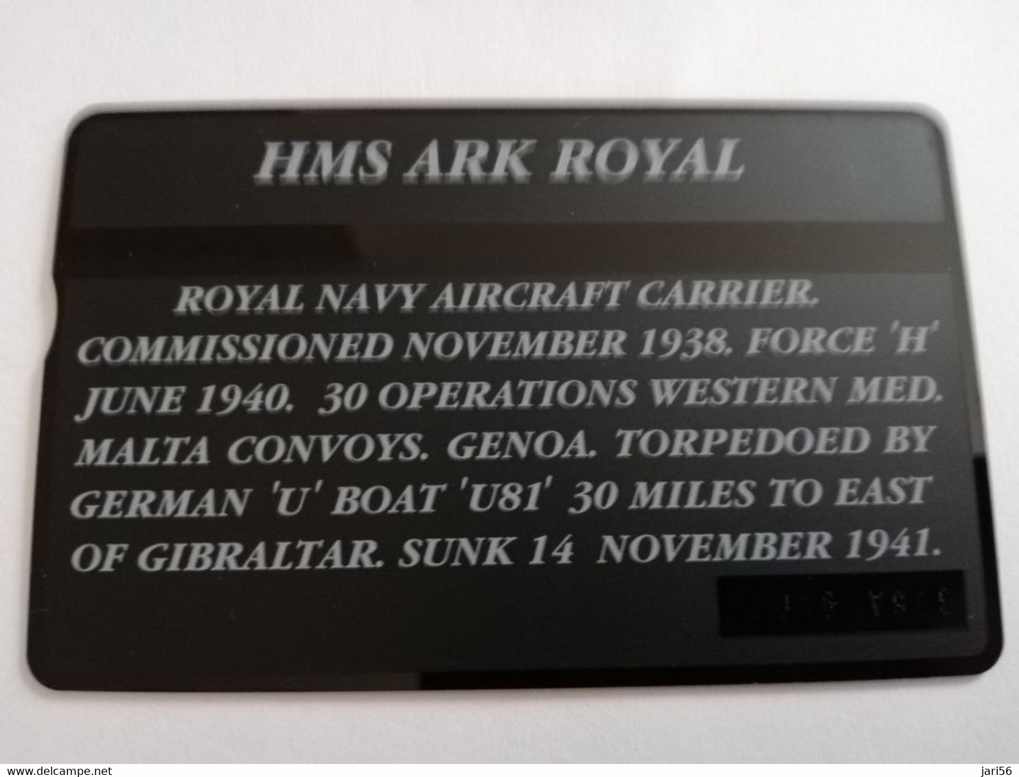 GIBRALTAR  LANDYS & GYR  40 UNITS MINT HMS ARK ROYAL /STAMP ON CARD   **9411 ** - Gibraltar