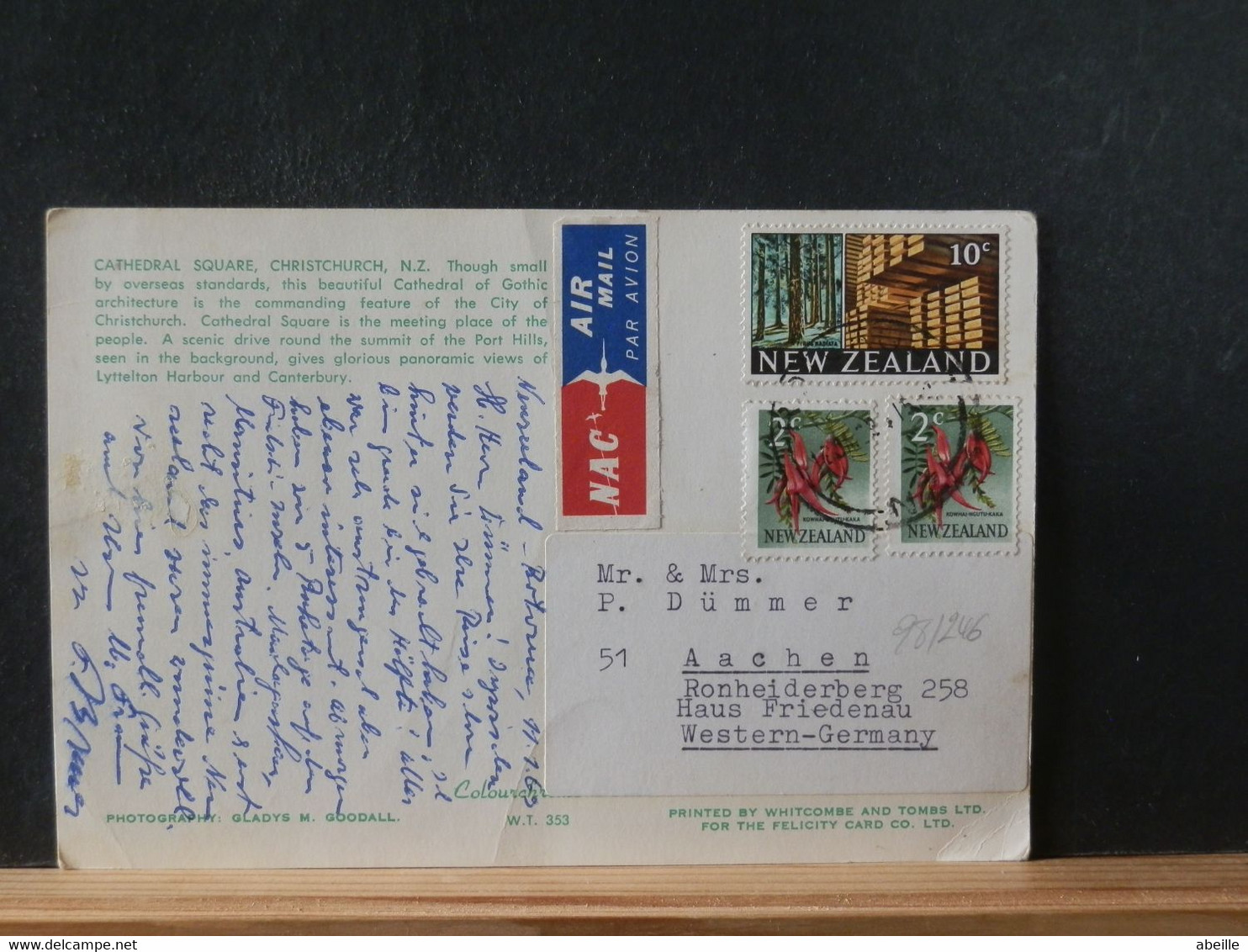 98/246  CP NOUVELLE ZELANDE 1969 - Lettres & Documents