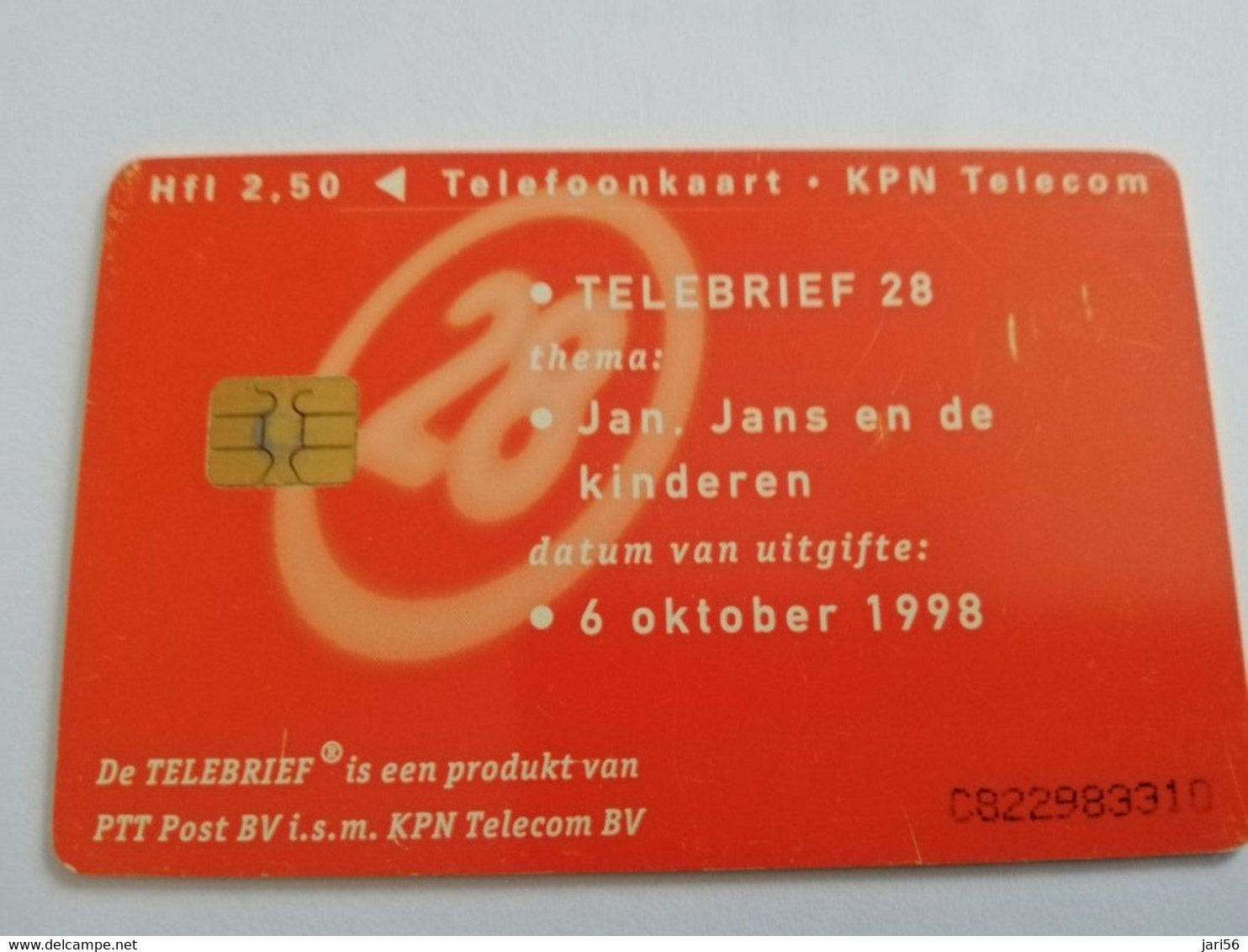 NETHERLANDS  ADVERTISING CHIPCARD / TELEBRIEF   Hfl 2,50   JAN/JANS/KIDS CARTOON   ** 9430 ** - Private