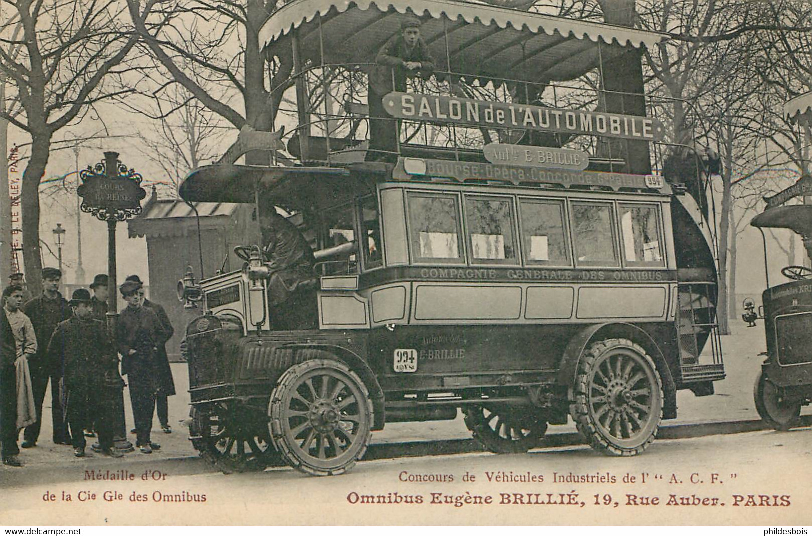 PARIS OMNIBUS Eugène BRILLIE Rue Auber  (concours Des Vehicules Industrielles ) - Transporte Público