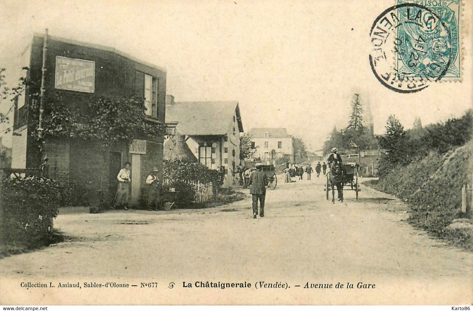 La Chataigneraie * 1904 * Avenue De La Gare * Café De La Gare * éditeur L. Amiaud N°677 - La Chataigneraie