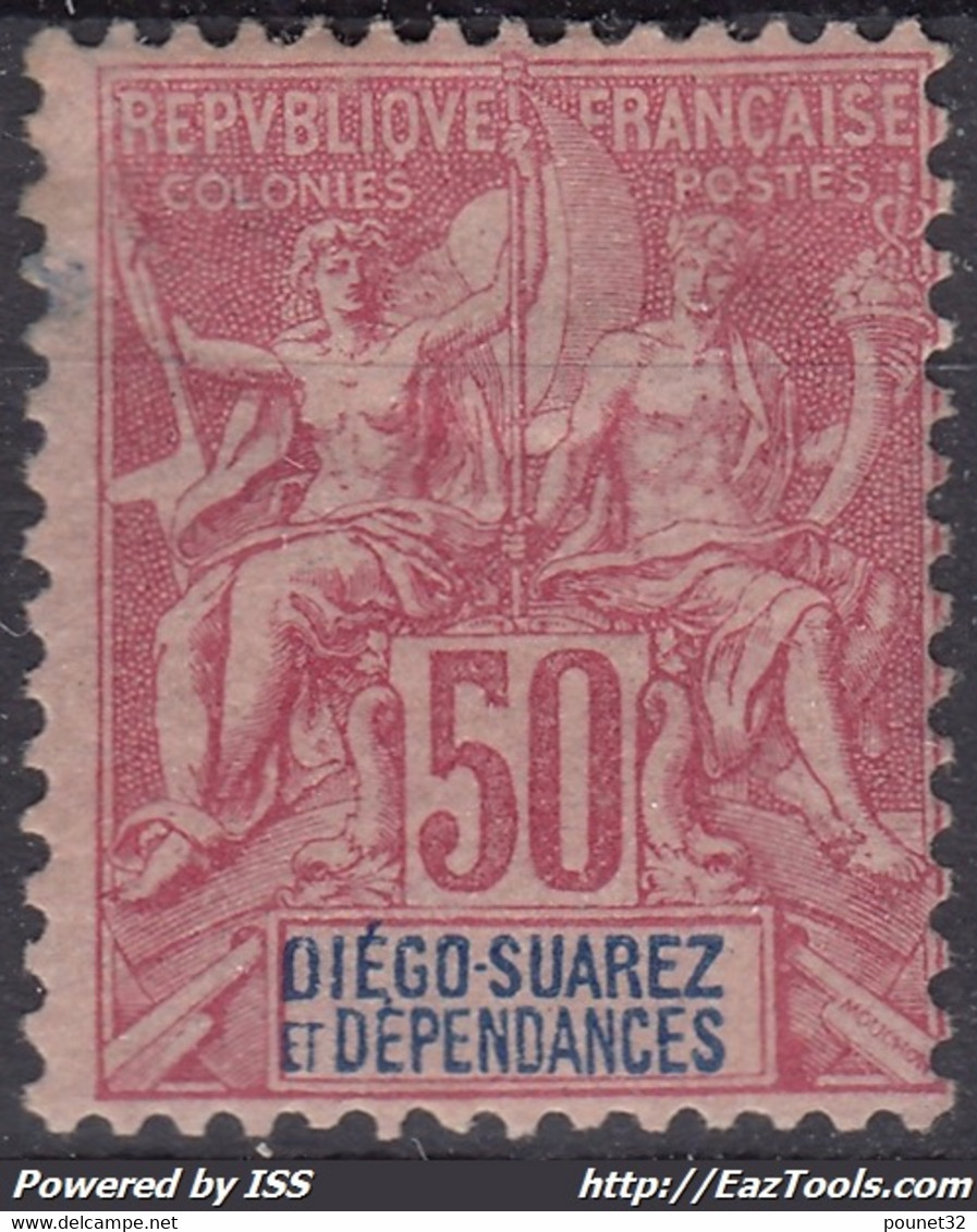 DIEGO SUAREZ : TYPE GROUPE 50c ROSE N° 35 NEUF * GOMME CHARNIERE FORTE - Unused Stamps