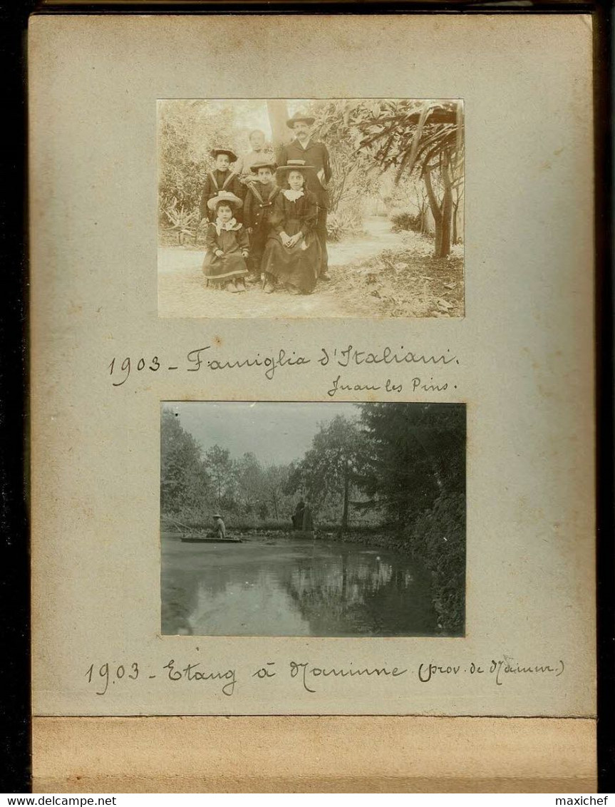 Album photo Famille Luxembourg "Villégiatures et Loisirs" de 1898 à 1904 - dans son jus, reliure abimée, tout est scanné