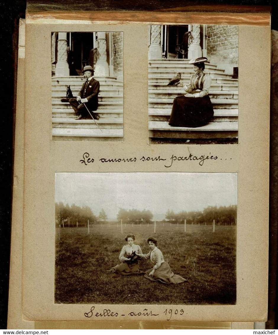 Album photo Famille Luxembourg "Villégiatures et Loisirs" de 1898 à 1904 - dans son jus, reliure abimée, tout est scanné