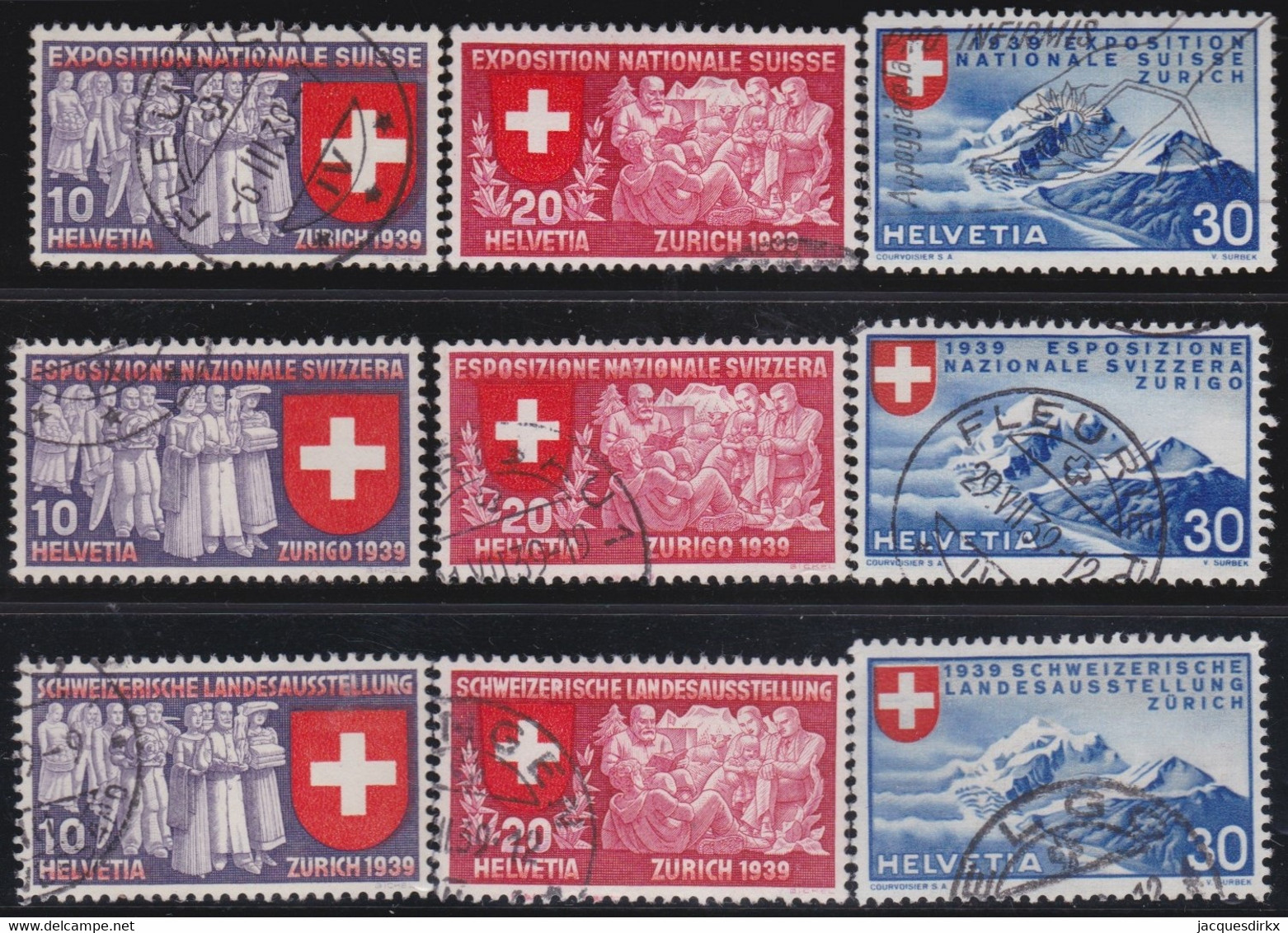 Suiisse     .   Y&T      .    320/328     .     O   .       Oblitéré     .   /   .   Gebraucht - Used Stamps