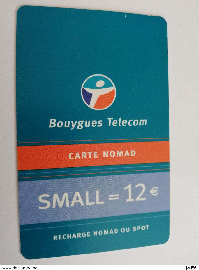 FRANCE/FRANKRIJK  NOMAD CARTE  SMALL = € 12  BOUYGUES   PREPAID  USED    ** 9444** - Nachladekarten (Handy/SIM)