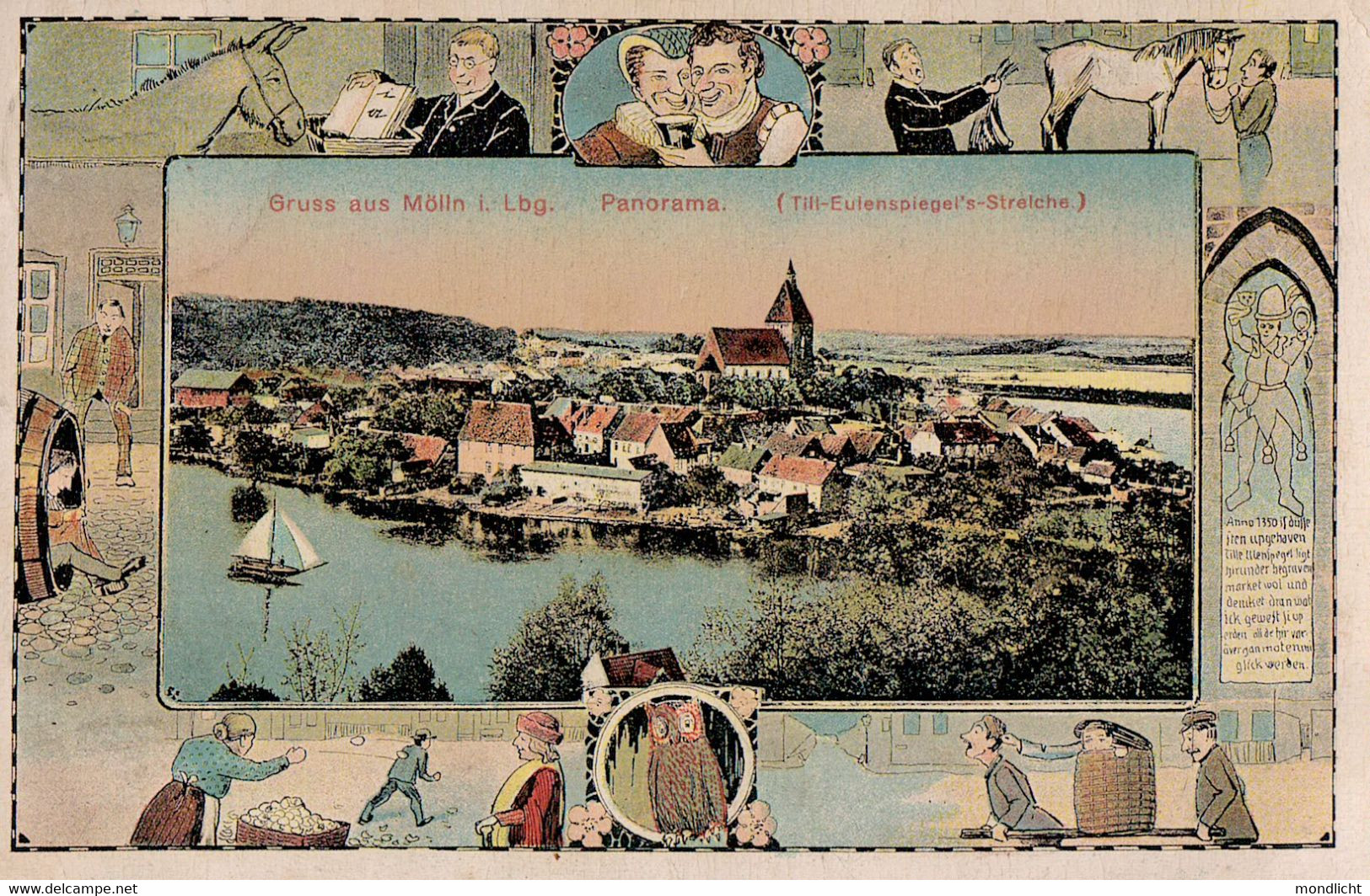 Gruss Aus Mölln In Lauenburg. Panorama. (Till-Eulenspiegel's-Streiche). - Lauenburg