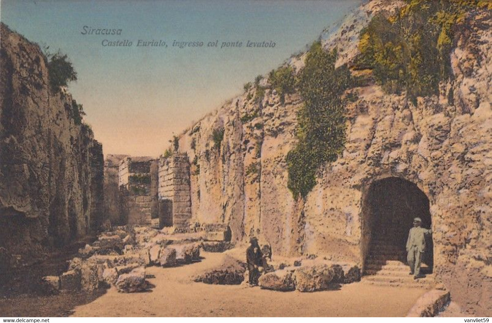 SIRACUSA-CASTELLO EURIALO INGRESSO AL PONTE LEVATOIO-CARTOLINA NON VIAGGIATA-ANNO 1910-1920 - Siracusa