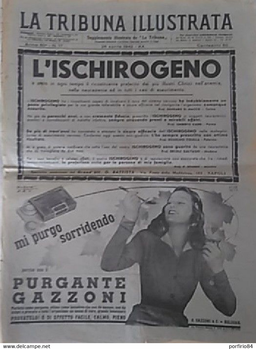 RARO GIORNALE LA TRIBUNA ILLUSTRATA 26/4/1942 - Guerra 1939-45