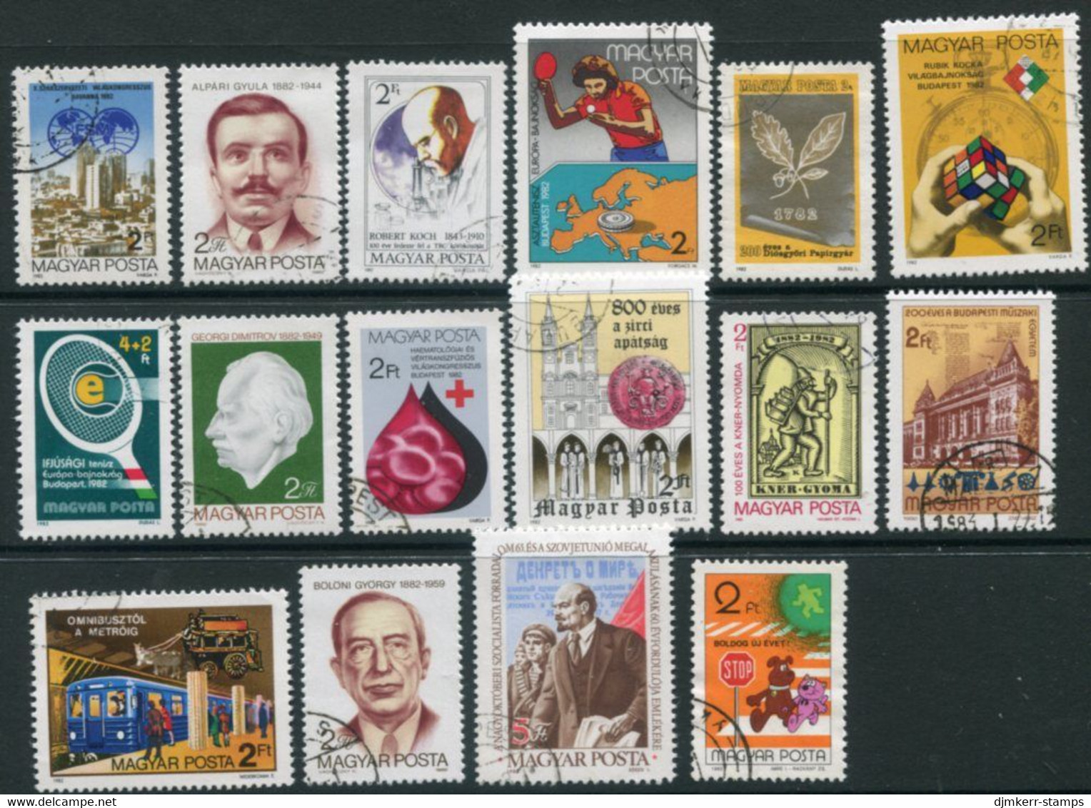 HUNGARY 1982 Sixteen Single Commemorative Issues Used. - Gebraucht