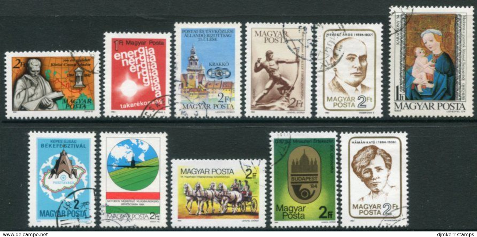 HUNGARY 1984 Eleven Single Commemorative Issues Used. - Used Stamps