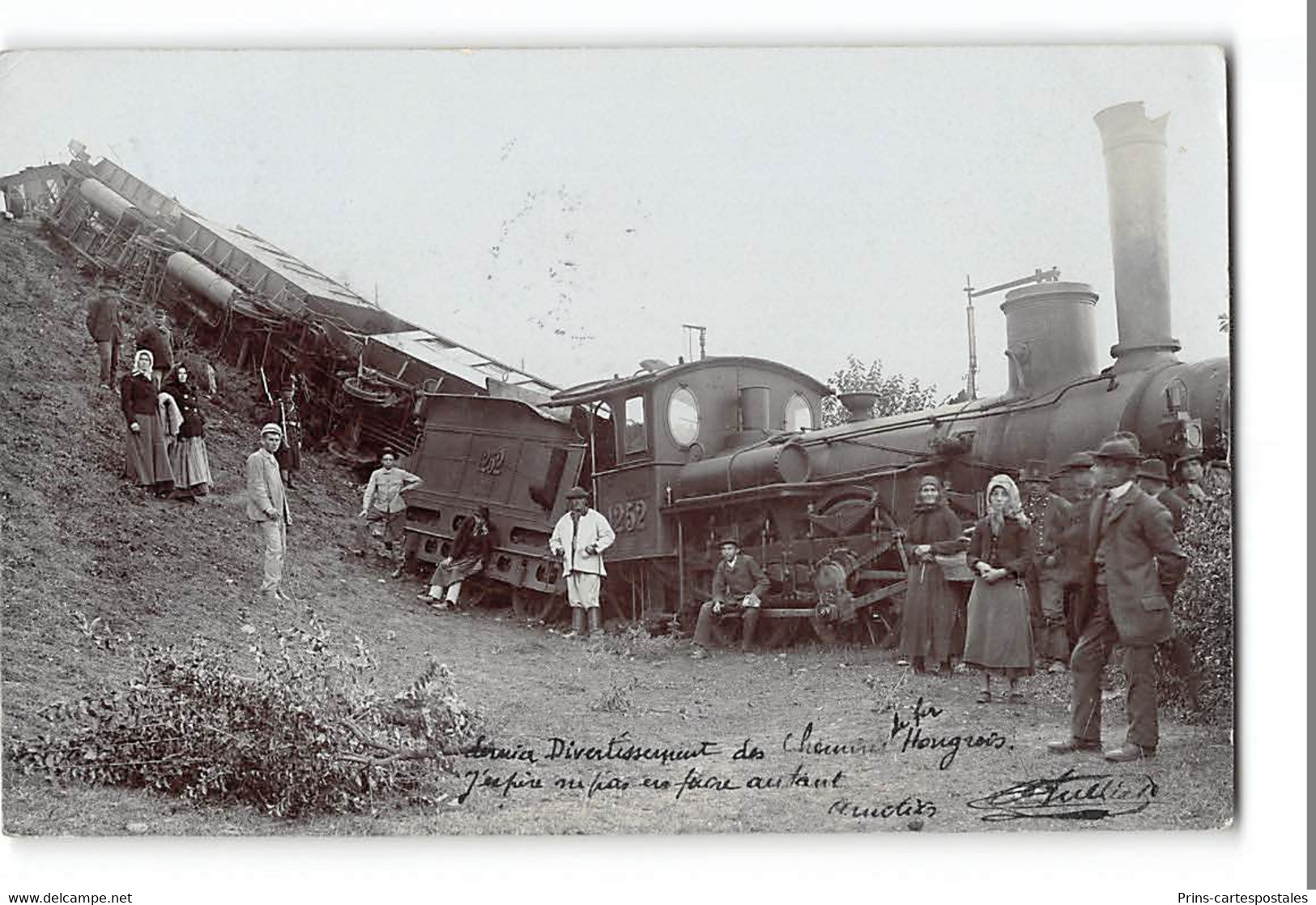 CPA Hongrie Carte Photo Accident De Chemin De Fer - Divertissement Des Cheminots Hongrois - Hungary