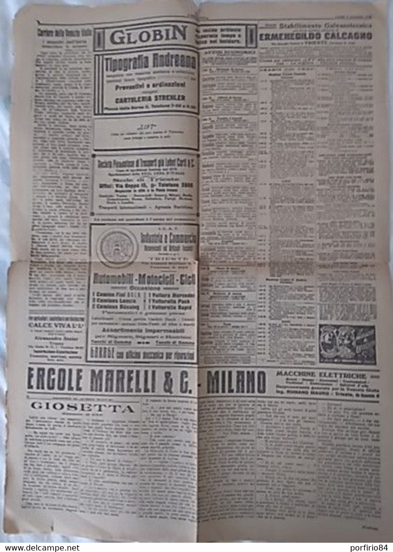 RARO GIORNALE L'ERA NUOVA QUOTIDIANO DELLA VENEZIA GIULIA 3 NOVEMBRE 1919 - Weltkrieg 1939-45