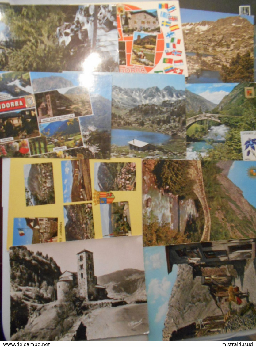 Andorre Français Collection , 10 Cartes Postales Obliteres - Collections