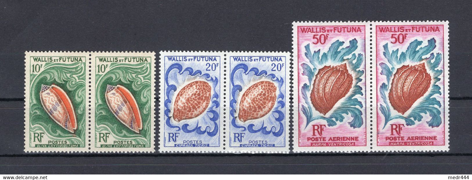 Wallis And Futuna 1963 - Marine Fauna Sea Shell - Airmail - Pair Of Stamps 3v - Complete Set - MNH ** Superb*** - Brieven En Documenten