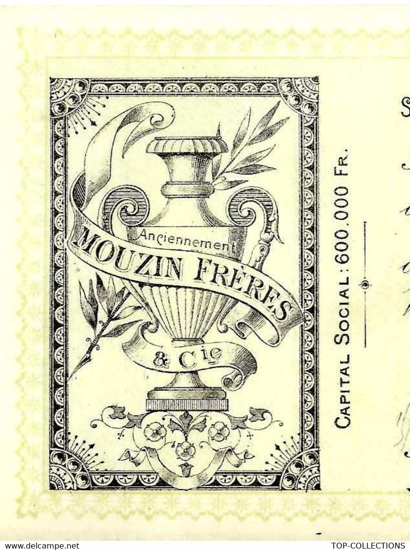 1905 ENTETE SUR MANDAT FISCAL FAIENCERIE D’ONNAING Nord  Mouzin Frères V.SCANS+HISTORIQUE - Lettres De Change