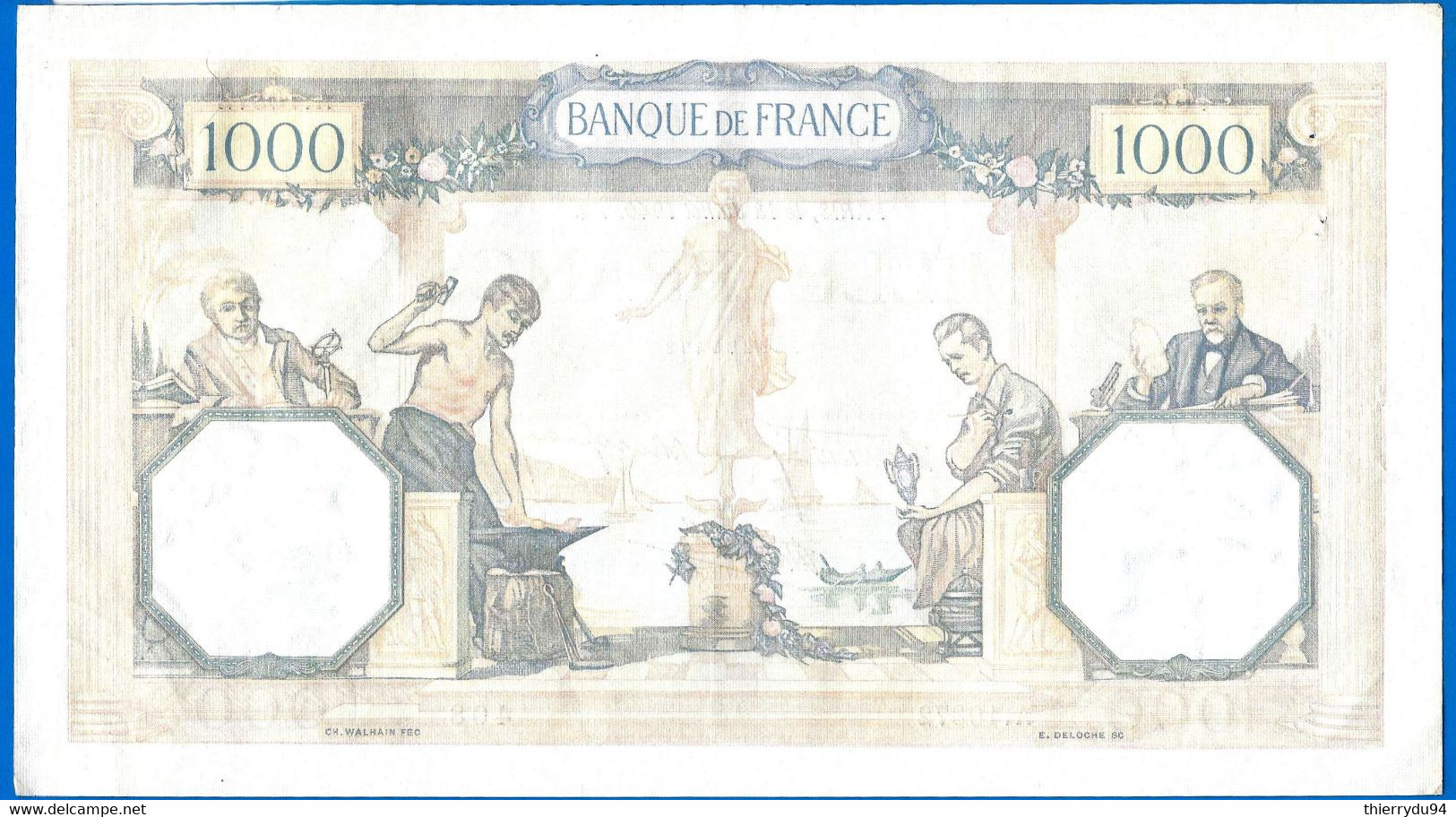 France 1000 Francs 1940 18 Juillet Prefixe A Ceres Mercure Que Prix + Port Grand Billet Frcs Frc Paypal Bitcoin OK - 1 000 F 1927-1940 ''Cérès Et Mercure''