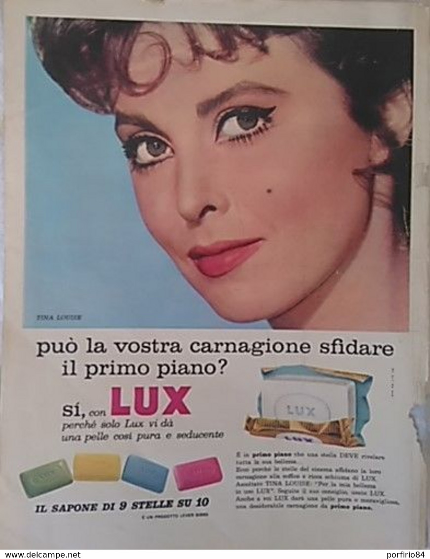 PUBBLICITA' ADVERTISING TINA LOUISE SAPONE LUX FOGLIO PUBBLICITARIO RITAGLIO DA GIORNALE DEL 1960 - Poster & Plakate