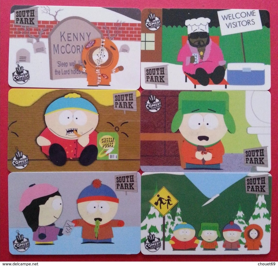 WESTEL 6 Cards INTELCOM SAN MARINO SOUTH PARK COMEDY CENTRAL MINT (BI1219 - A Identificar