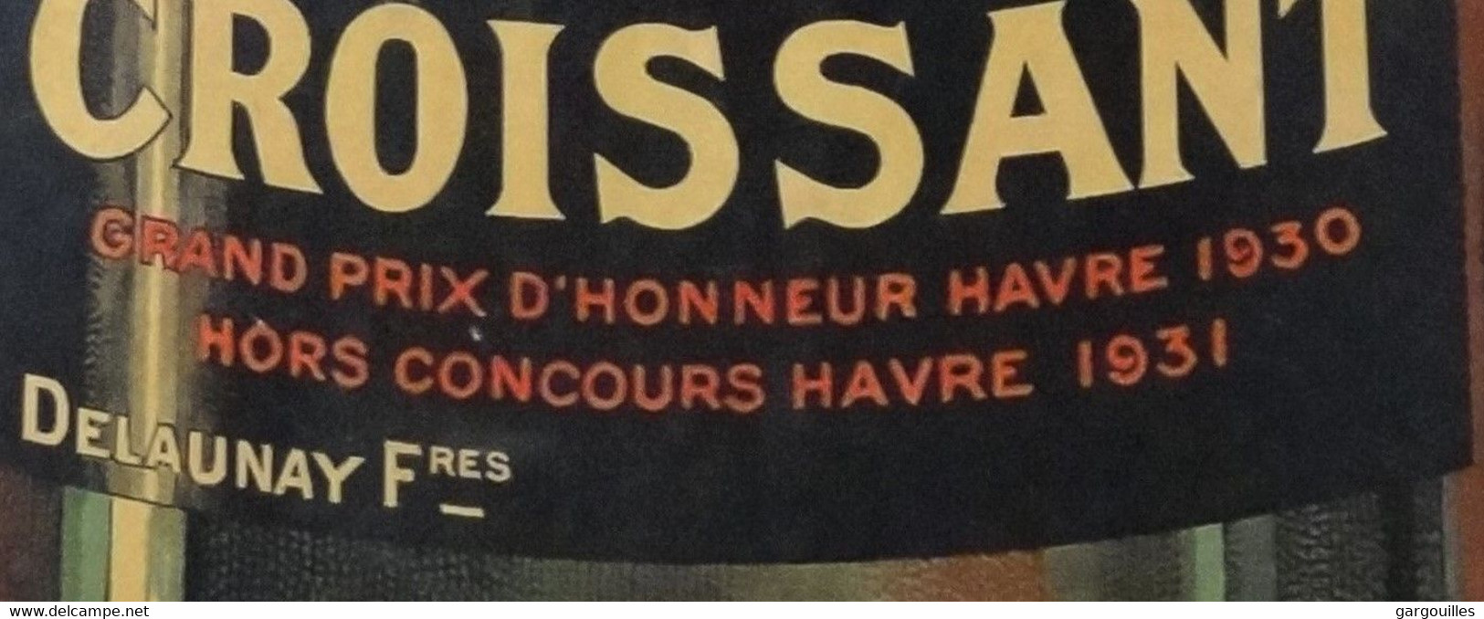 LE HAVRE - Ancienne Publicité Bouteille De Vin Du Croissant "Delaunay Frères" Carton Prix Au Havre 1930 Voir Scans - Plaques En Carton