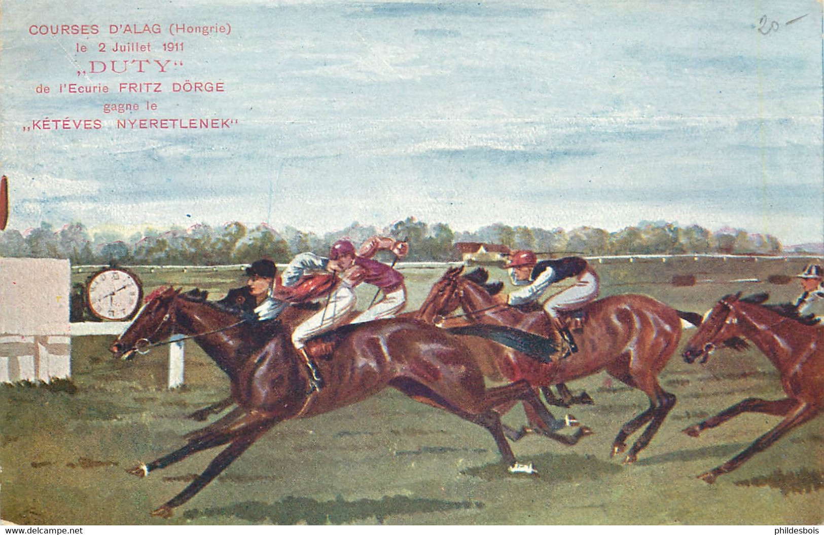 COURSES D'ALAG ( Hongrie ) Juillet 1911 DUTY De L'écurie Fritz Dörge (course Hippique ) - Reitsport