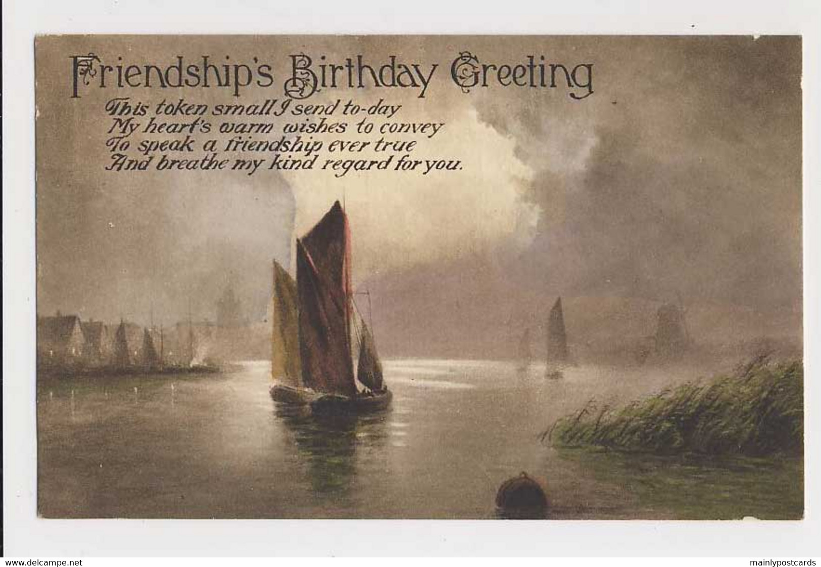 AJ81 Greetings - Sailing Boats On A Birthday Greeting - Anniversaire