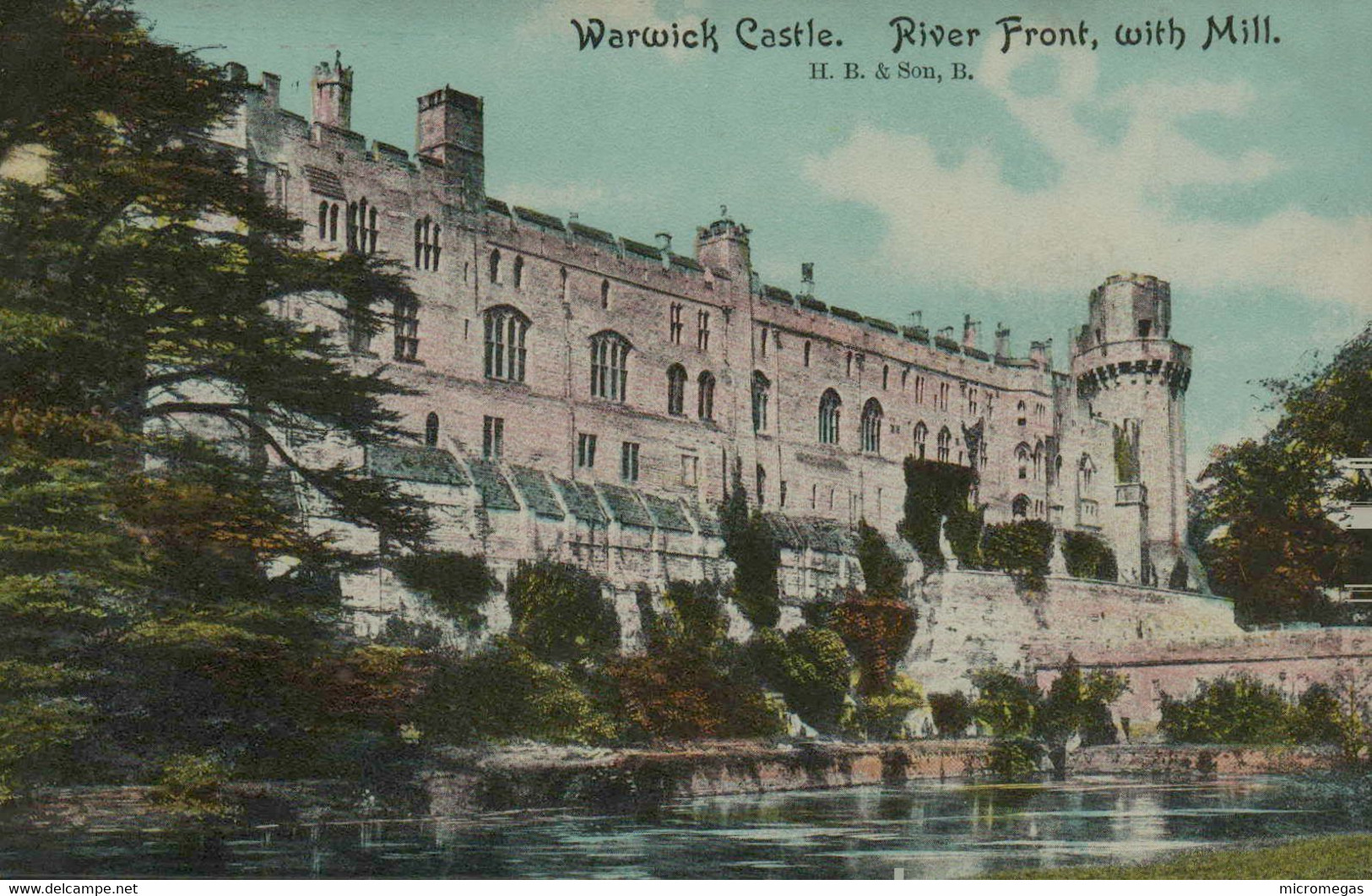 Warwick Castle - River Front, With Mill - Warwick