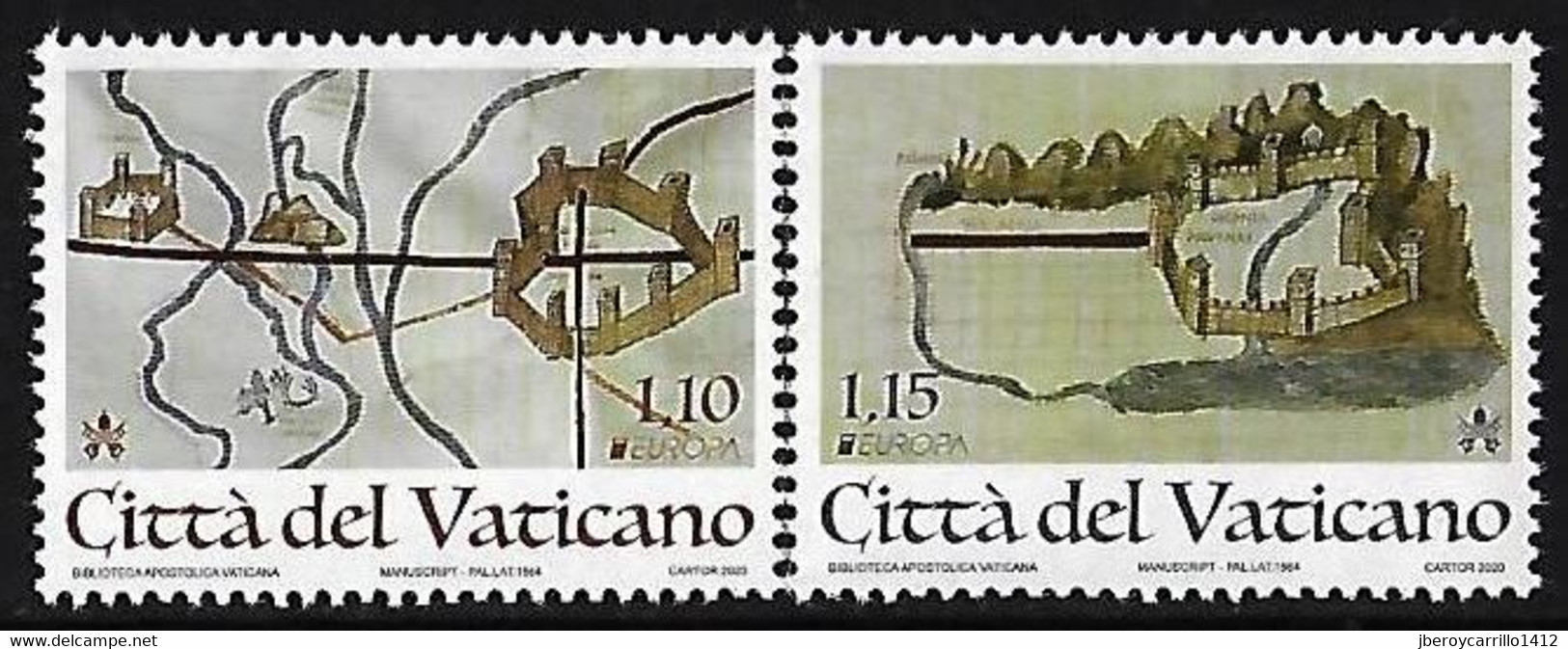 VATICANO /VATICAN /CITTÀ Del VATICANO - EUROPA 2020 -"ANTIGUAS RUTAS POSTALES- ANCIENT POSTAL ROUTES.- SERIE De 2 V. - N - 2020