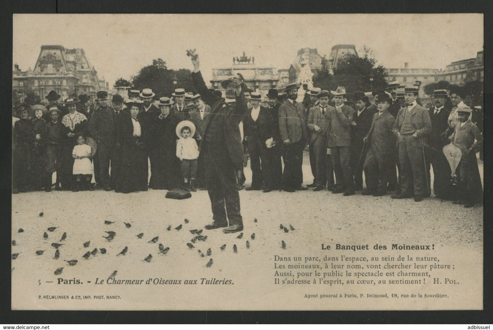 PARIS LE CHARMEUR D'OISEAUX AUX TUILERIES Edition "Helminger N° 5 " Carte Neuve. TB - Artisanry In Paris