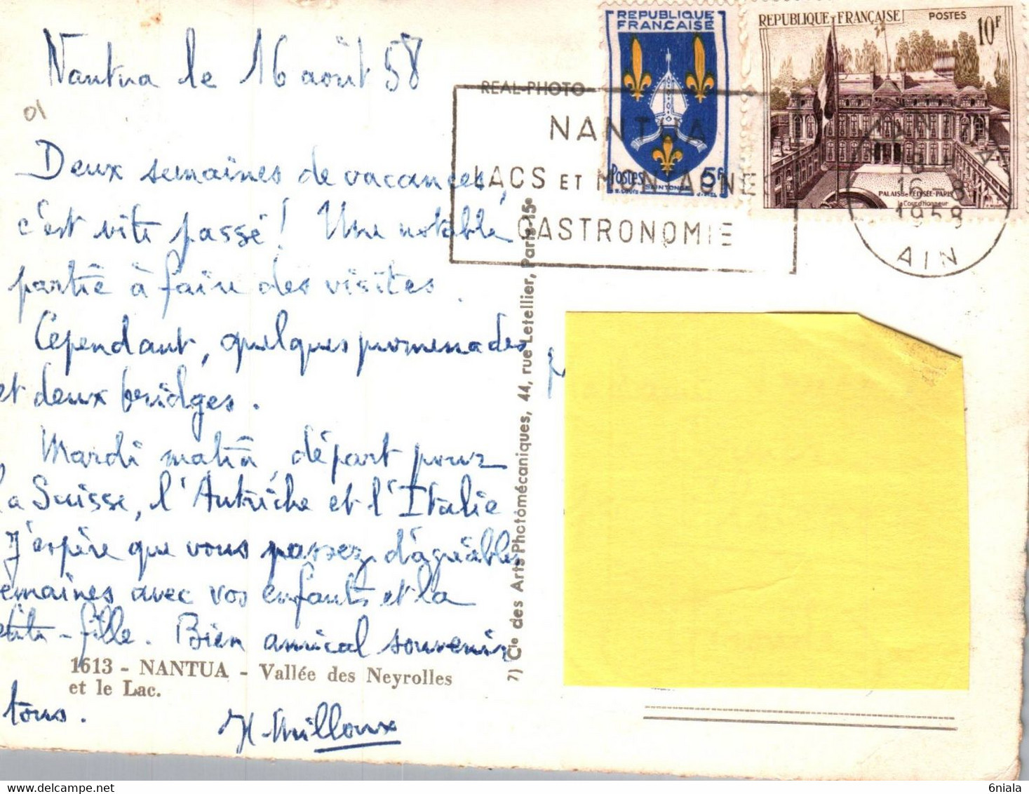 9372 NANTUA    VALLEE DES NEYROLLES  ET LE LAC     (1958)   ( Recto-verso) 01 Ain - Nantua