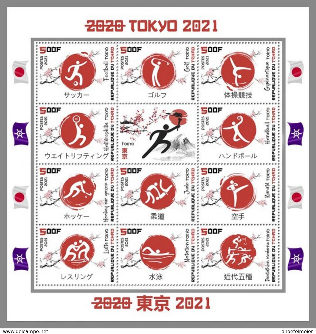 CHAD 2021 MNH Tokyo Summer Games 2021 Olympische Sommerspiele M/S No.2 - OFFICIAL ISSUE - DHQ2214 - Eté 2020 : Tokyo